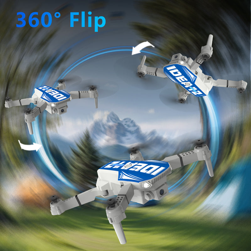 IDEA12 Mini Drone with 720P Camera, 2 Batteries, Brushless Motor, Foldable RC Quadcopter with Optical Flow & WiFi FPV, Beginner Drone for Adults & Kids