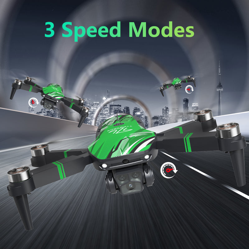 TTROARDS TT19 4K Camera Drone for Adults, Foldable Brushless Quadcopter with 270° Obstacle Avoidance, Optical Flow, Level 3 Wind Resistance – Green