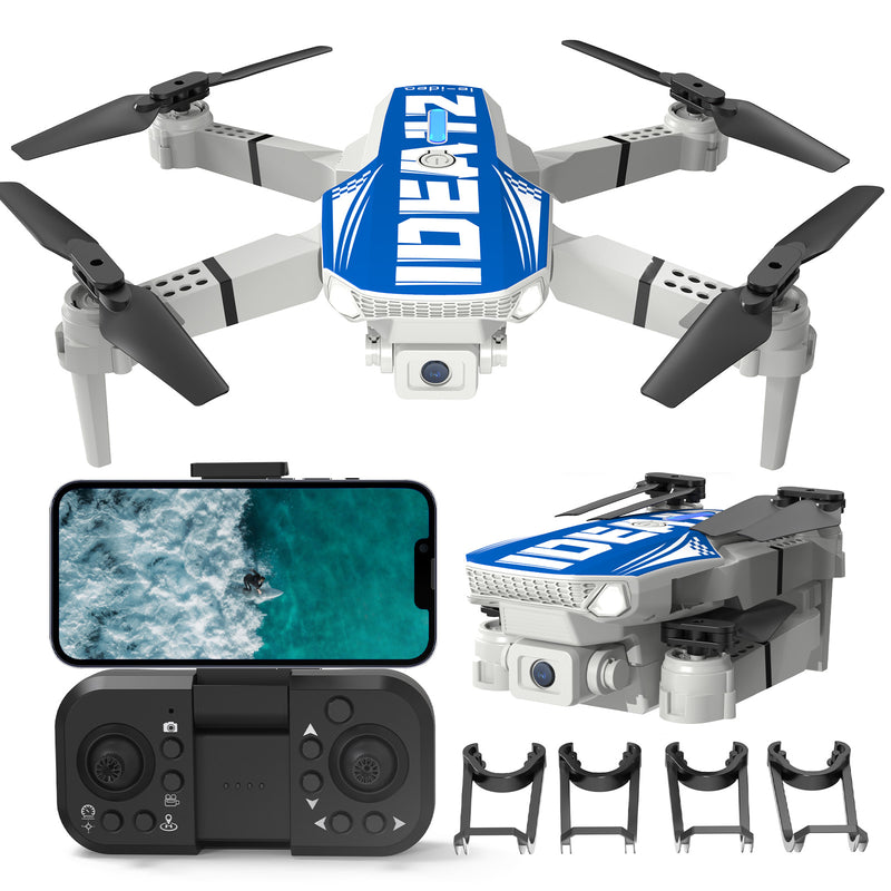 IDEA12 Mini Drone with 720P Camera, 2 Batteries, Brushless Motor, Foldable RC Quadcopter with Optical Flow & WiFi FPV, Beginner Drone for Adults & Kids