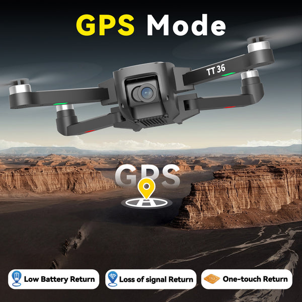 TT36 Drone with 4K Camera, SD Card with Brushless Motors Drones with Camera for Adults 4K, Optical Streaming Positioning, 5G WiFi Transmission, GPS Drones Follow Me, IDEA36, TTROARDS