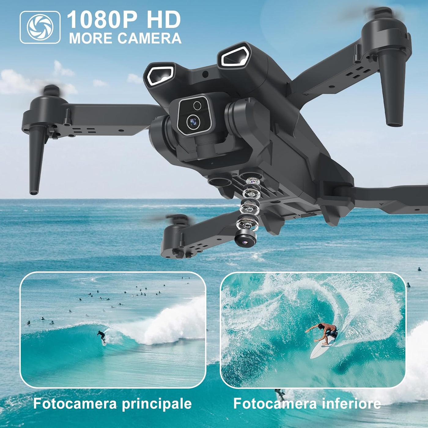 Mini Drones avec 2 Caméras 720P HD Drone pour Enfants Débutant RC Mini Drones avec 2 Caméras 720P HD Drone pour Enfants Débutant RC
