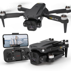 Toladrone TD12Pro Drone with Camera, Brushless Motor Drone with Dual Camera 5G WiFi FPV Drone for Adults, RC Drone with ESC Camera, Optical Flow Positioning Drones for Adults Beginners Mini Drone - - 