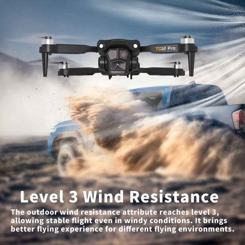Toladrone TD12Pro Drone with Camera, Brushless Motor Drone with Dual Camera 5G WiFi FPV Drone for Adults, RC Drone with ESC Camera, Optical Flow Positioning Drones for Adults Beginners Mini Drone - - 