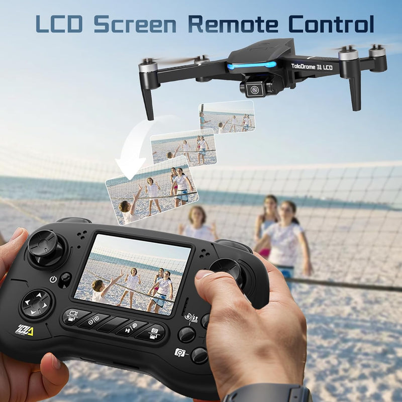 Toladrone TD31 LCD Drone with Camera for Adults – Brushless Motor FPV Drone with LCD Screen, Professional Camera Drone for Beginners and Adults - - 