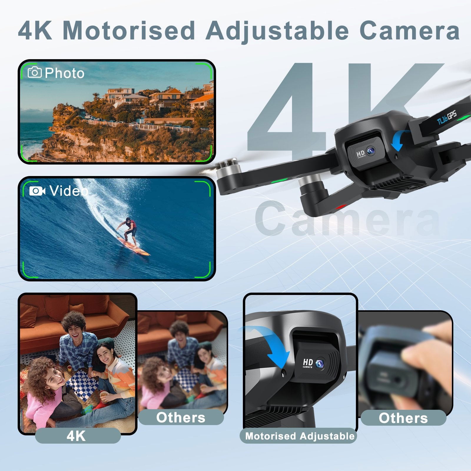 Drone con Telecamera HD 1080P, S118 Droni FPV per Principianti, Quadricottero Pieghevole con 3 Drone con Telecamera HD 1080P, S118 Droni FPV per Principianti, Quadricottero Pieghevole con 3